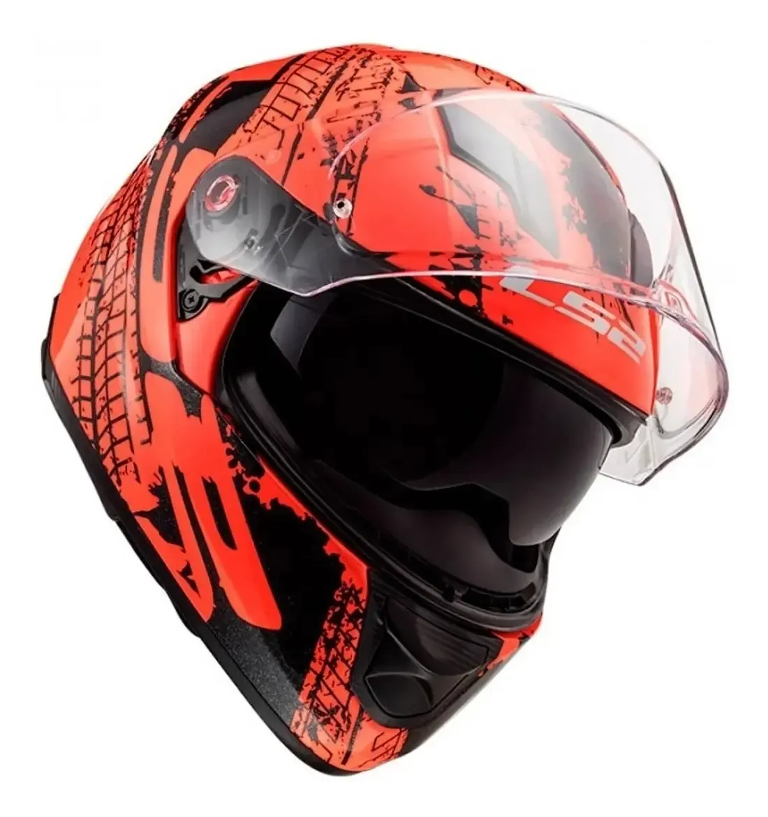 CASCO INTEGRAL LS2 320 LAVA FLUO ORANGE BLACK M -