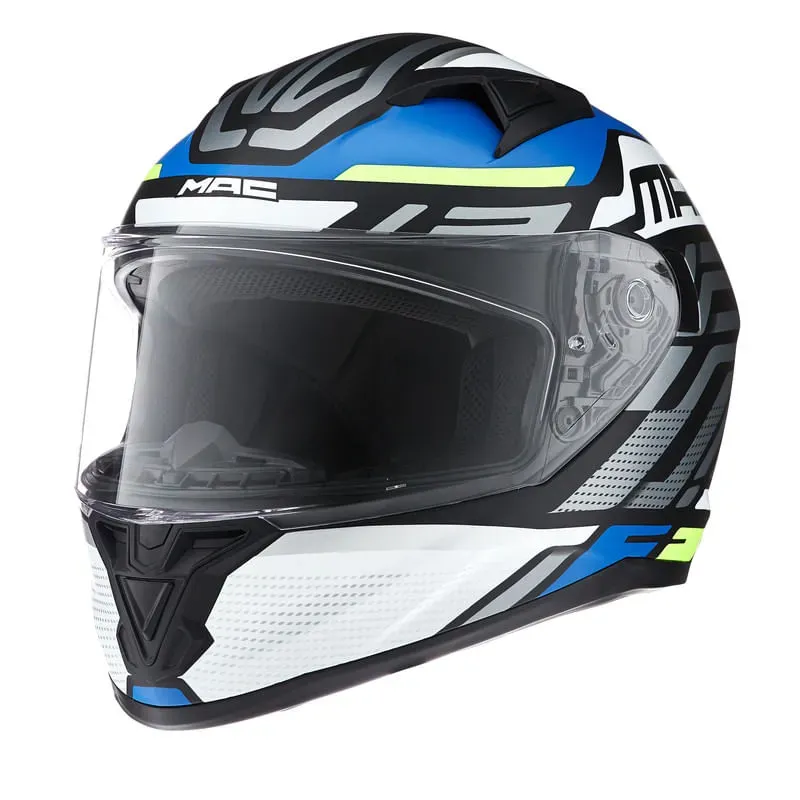 CASCO INTEGRAL MAC 825 CONTROL BLAN GRIS AZUL  M -